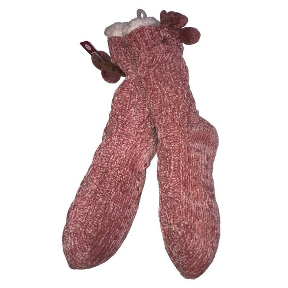Simply Southern Camper Sock Womens Pink Chenille Sherpa Lined No Skid BRAND NEW - Picture 3 of 4